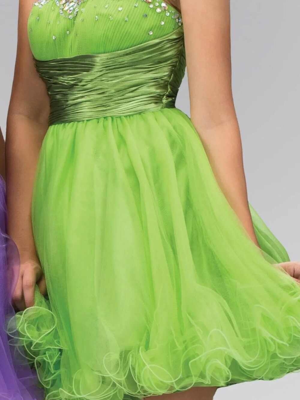 NEW LIME Cocktail Dress Embellished Formal Elegant Stunning GS1052